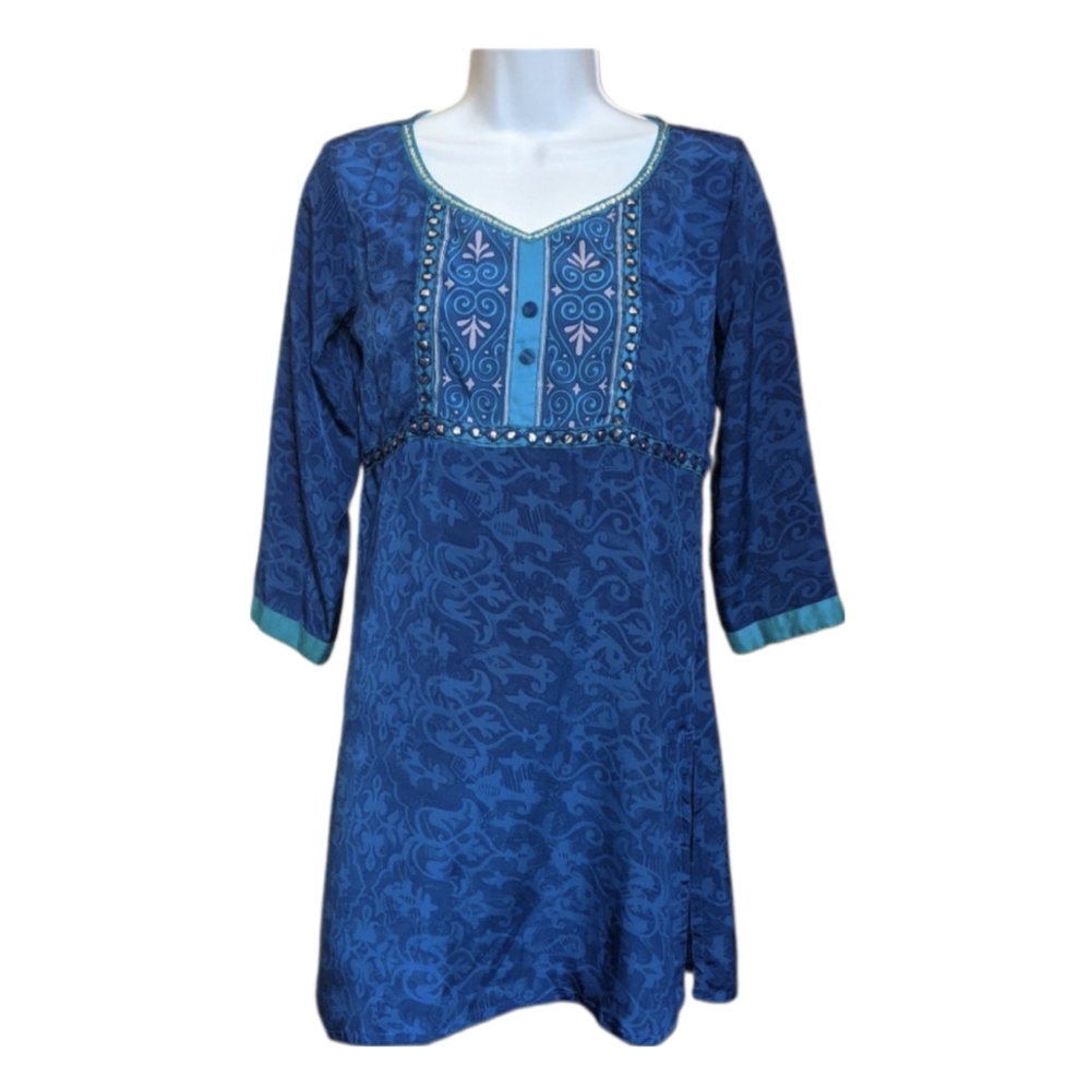 Authentic Indian Handwoven Silk Tunic Dress